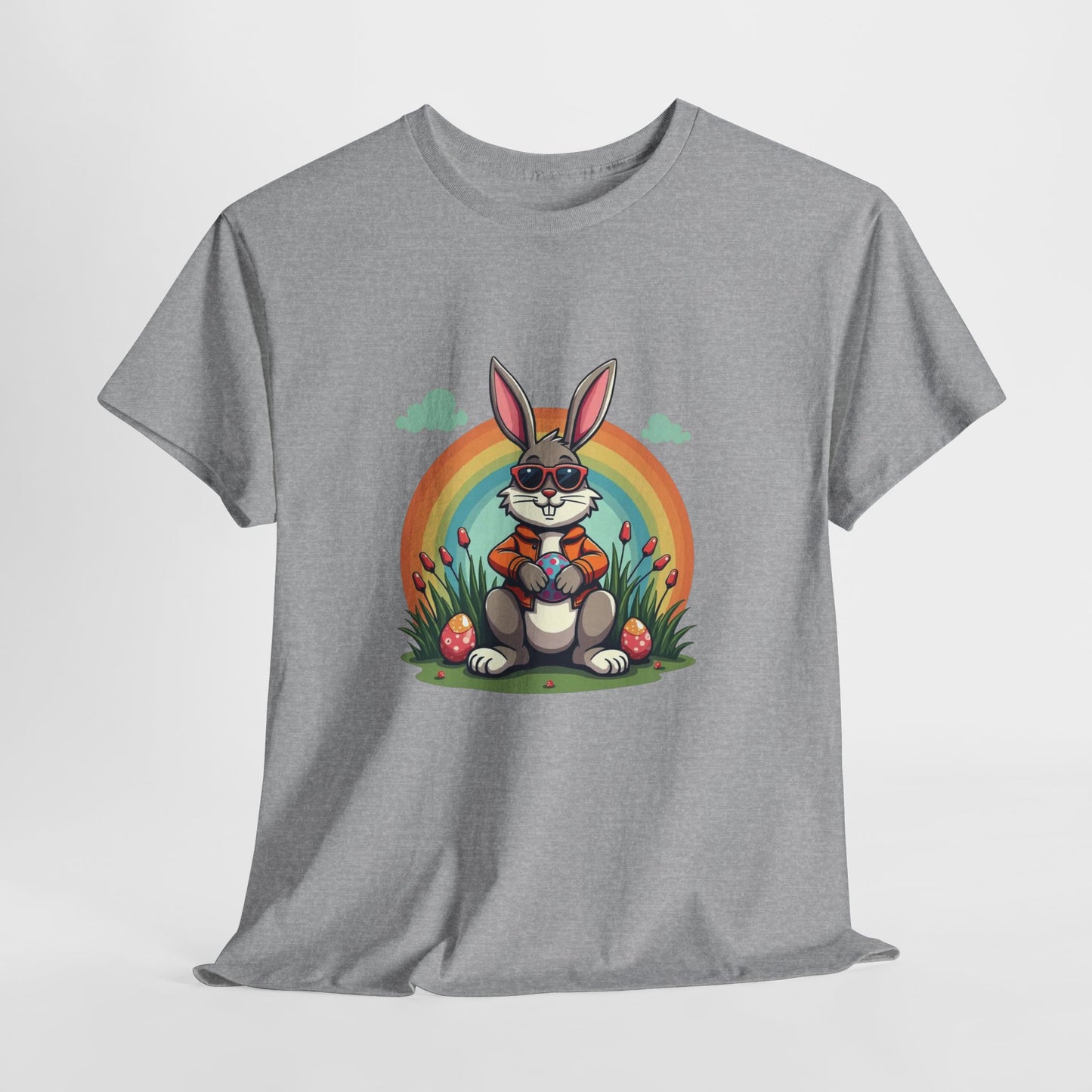 Easter Bunny Rainbow T-Shirt — Cute Bunny Holding Eggs Tee