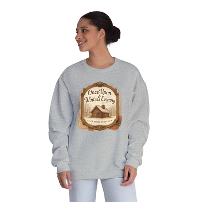 Once Upon a Winter's Cabin, Evening Sweatshirt — Cozy Vintage Holiday Crewneck