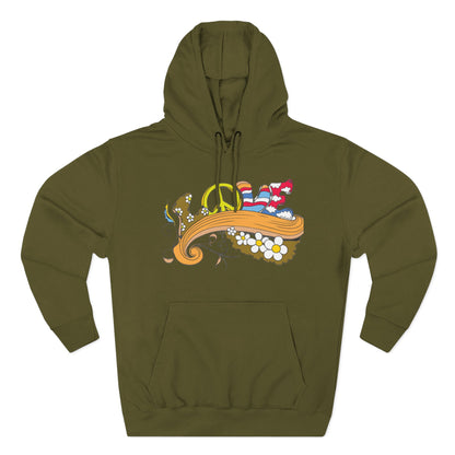 Love and Peace, Three-Panel Fleece Hoodie