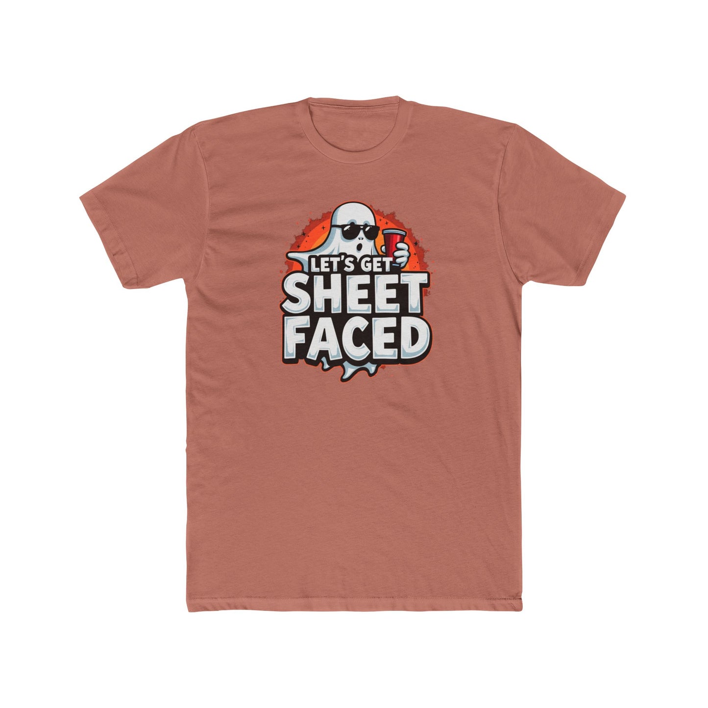 Crew Tee – "Let's Get Sheet Faced" Halloween Ghost Party T‑Shirt