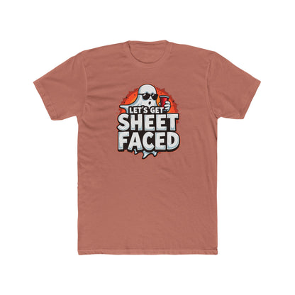 Crew Tee – "Let's Get Sheet Faced" Halloween Ghost Party T‑Shirt