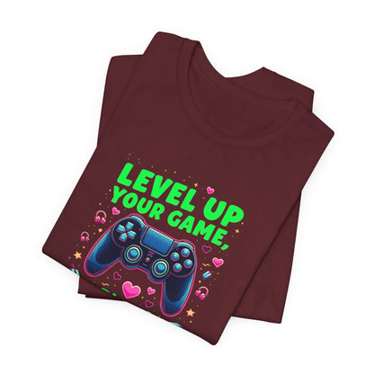 Level Up Your Game Gamer Tee — 'Level Up Your Game, Playa!' Video Game Controller Shirt