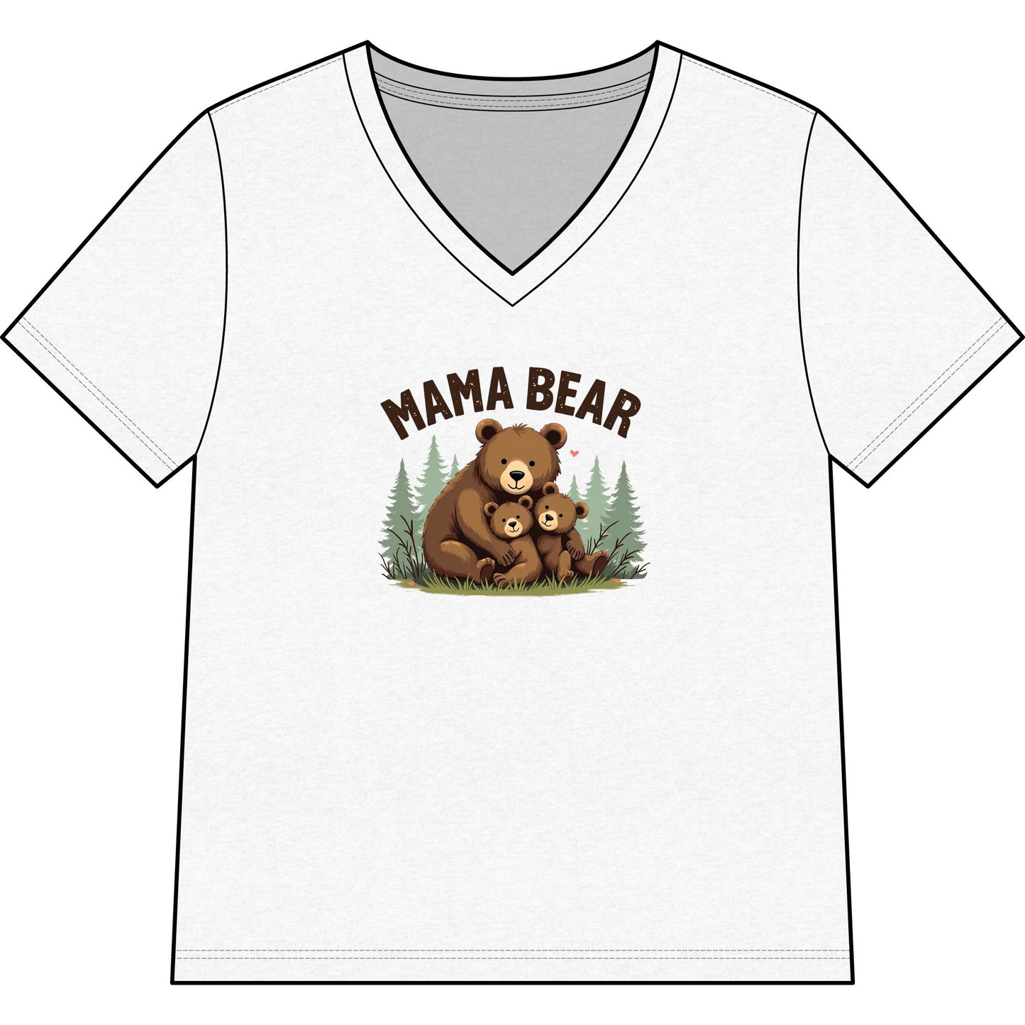 Mama Bear Mother's Day V-Neck Tee