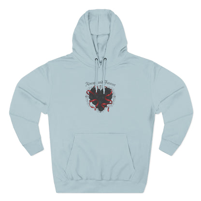 Rose Heart Hoodie — "Always and Forever" Gothic Floral Fleece Pullover
