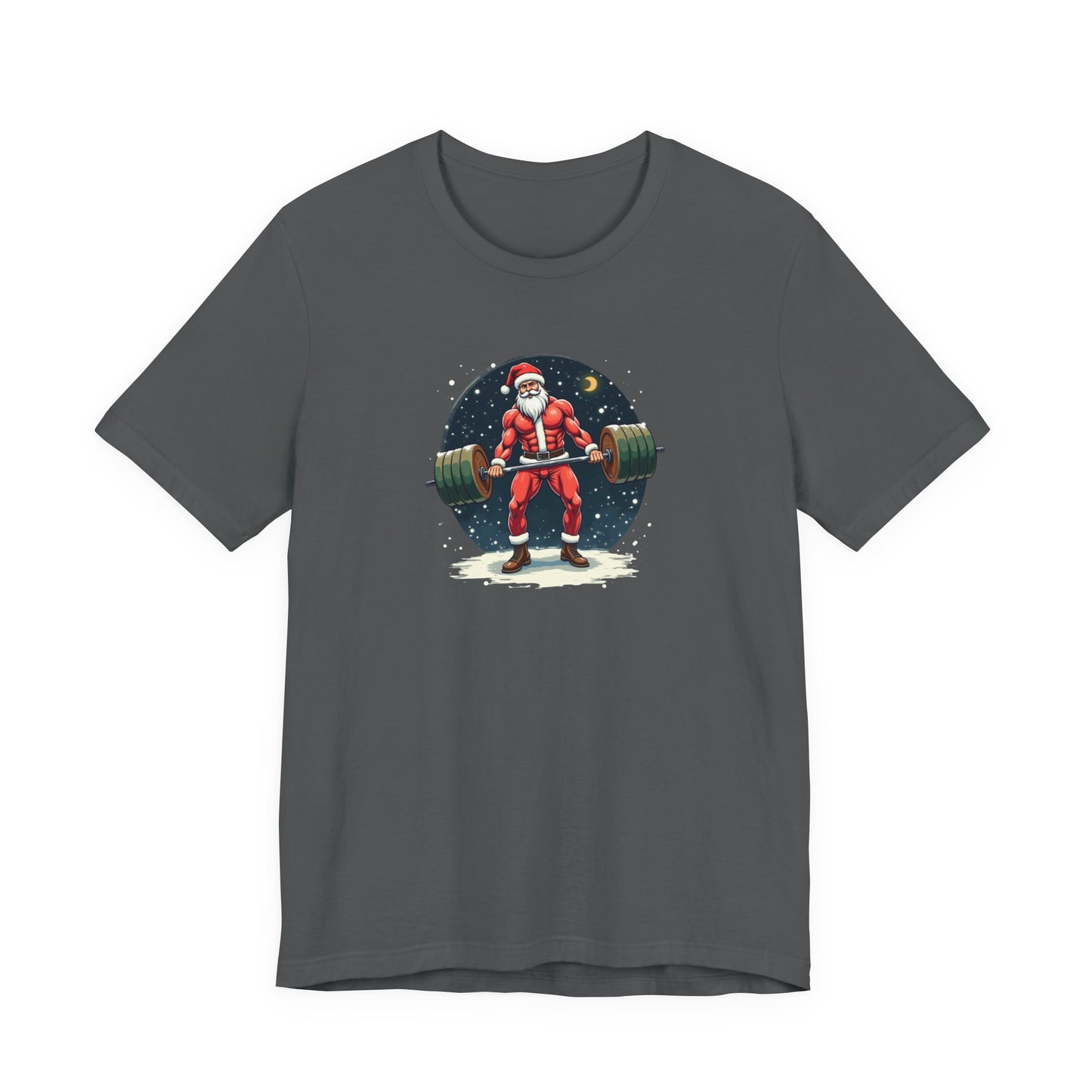 Jacked Santa Weightlifting, Unisex Jersey Short Sleeve Tee