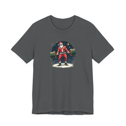 Jacked Santa Weightlifting, Unisex Jersey Short Sleeve Tee