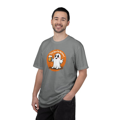 Halloween Ghost Beer T-Shirt — "I’m Just Here for the Boos" Cute Spooky Tee