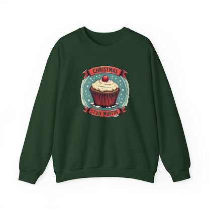 Christmas Stud Muffin with Icing Sweatshirt - Cute Holiday Cupcake Crewneck