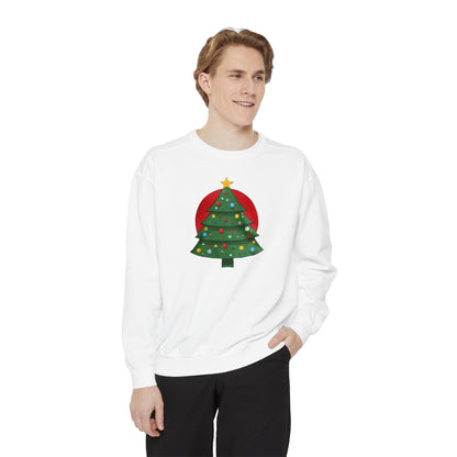 Christmas Tree Sweater, Unisex Garment-Dyed Sweatshirt