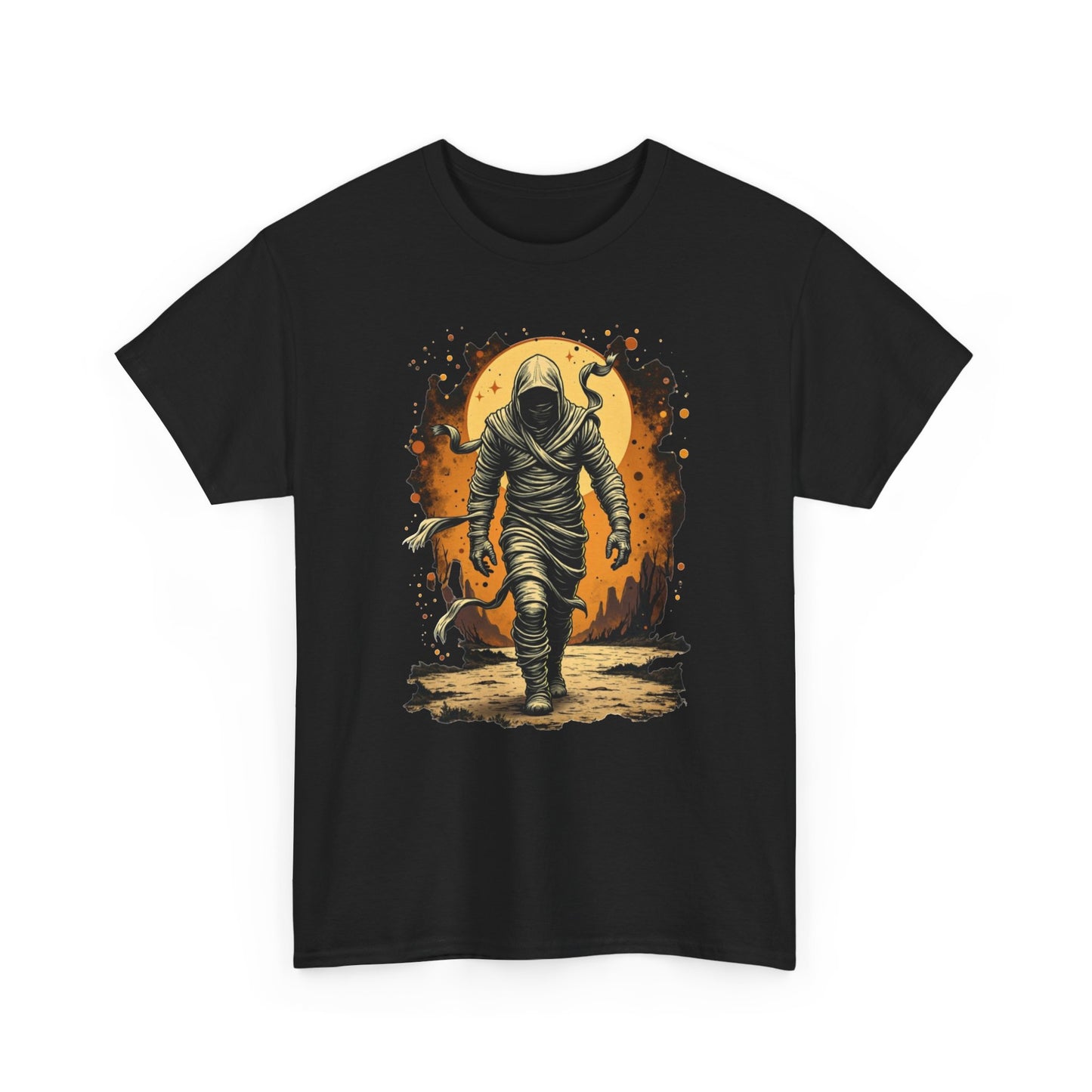 Mummy Walk Vintage Graphic Tee — Space Explorer Moonlit Sci‑Fi Shirt