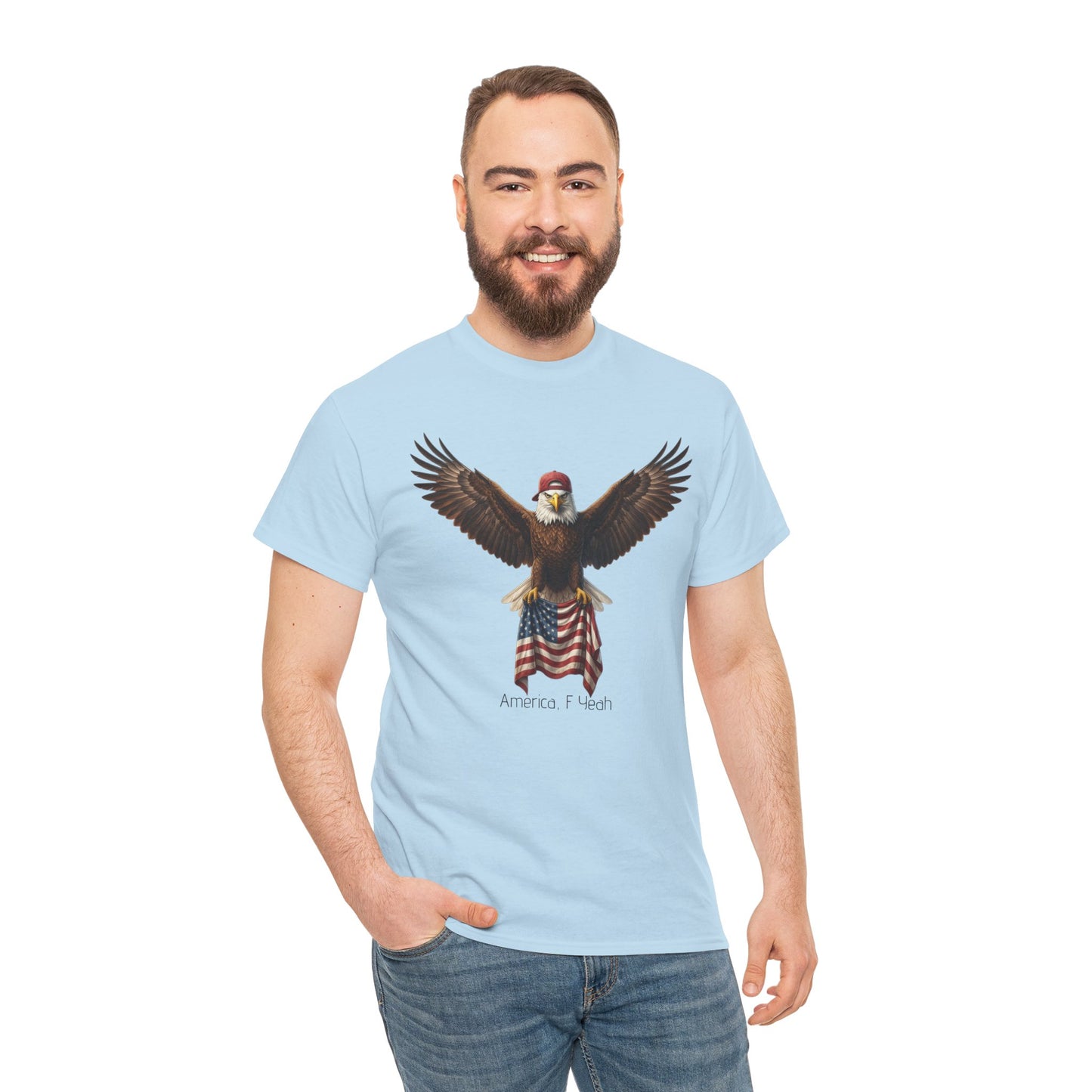 America F Yeah Eagle Tee — Patriotic Flag Graphic Shirt