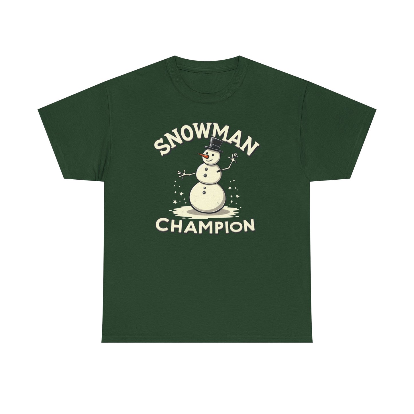 Snowman Champion T-Shirt — Funny Holiday Winter Tee for Snow Lovers