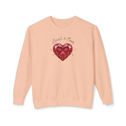 Love & Gems Sweatshirt — Red Heart Crystal Graphic Crewneck