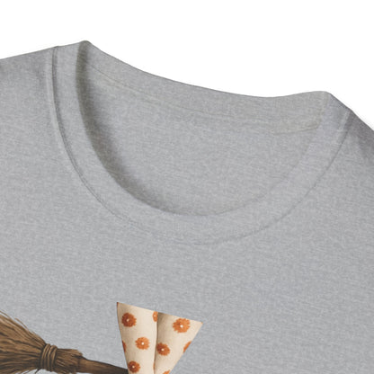 Bat and Bubblegum Unisex Softstyle T-Shirt, Halloween Top, Whimsical Graphic Tee, Cute Gift for Animal Lovers, Fall Vibes