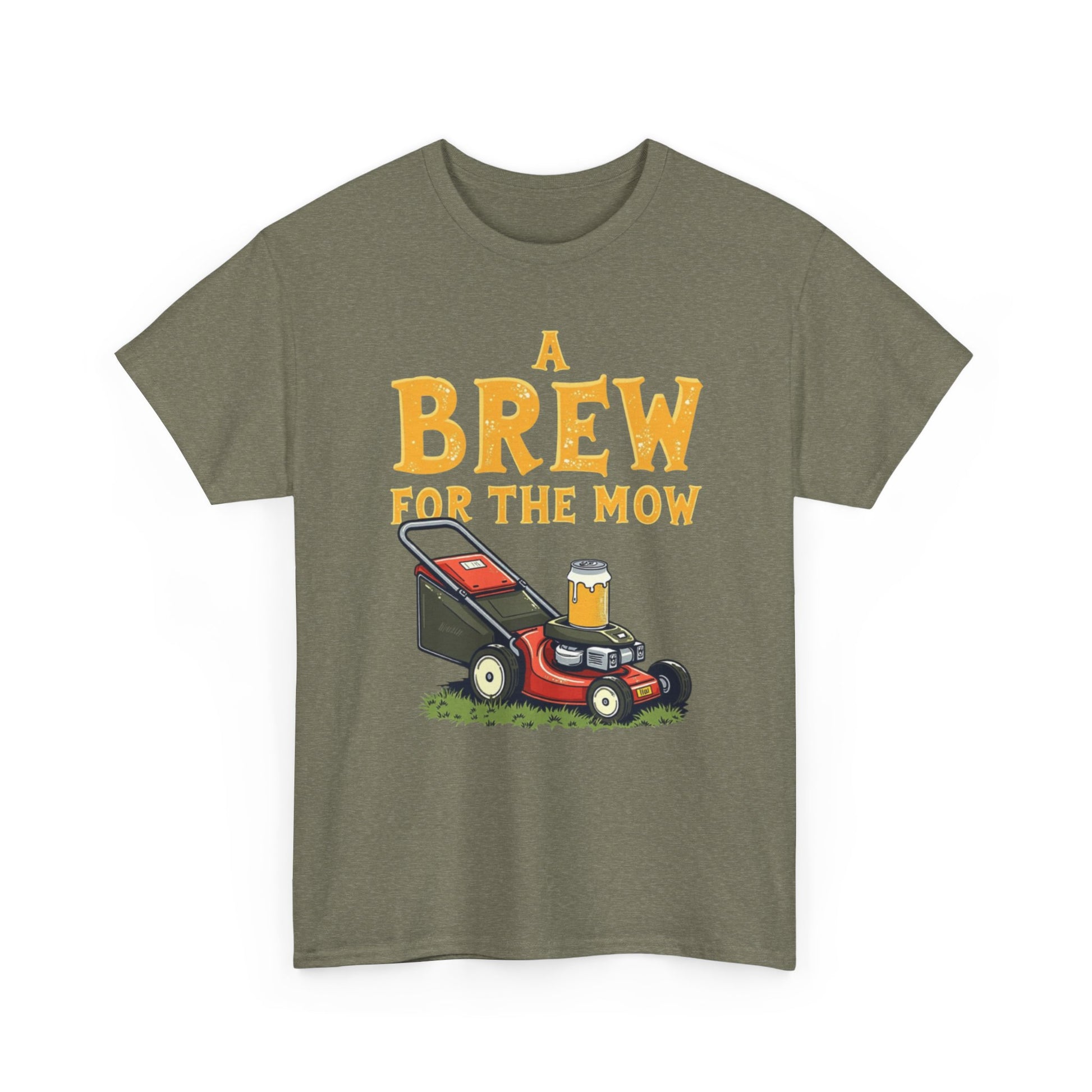 A Brew for the Mow Unisex Heavy Cotton Tee | Gardening Gifts, Lawn Care Apparel, Fun T-Shirt, Father's Day Gift, Beer Lover Shirt - Psychonaut Swag