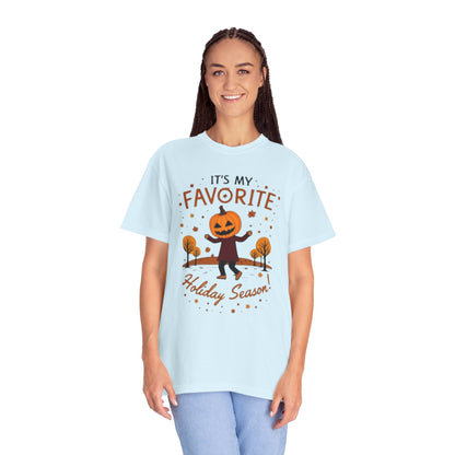 Halloween Pumpkin Head T-Shirt — "It's My Favorite Holiday Season!"