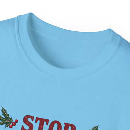 Stop Staring At My Nuts Christmas Tee — Funny Holiday Nutcracker Shirt