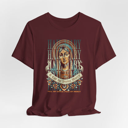 Mary Ave Maria Graphic Tee — 'Ave Maria' Vintage Religious Portrait T‑Shirt