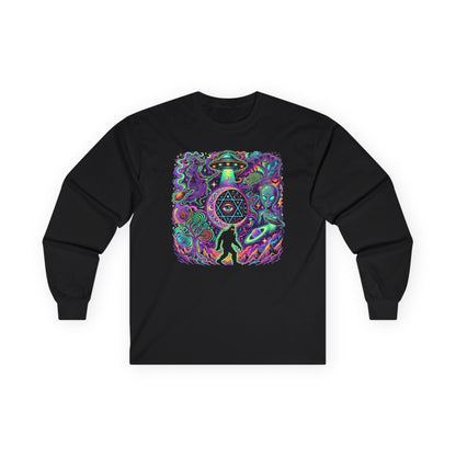 Psychedelic Alien Abduction Halloween Long Sleeve Tee