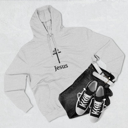 Jesus Cross Minimalist Hoodie — Faith Graphic Fleece Pullover