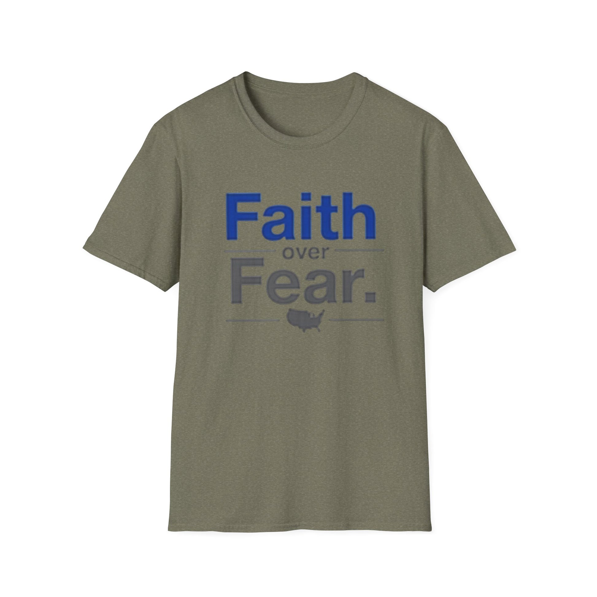 Faith Over Fear Unisex Softstyle T-Shirt | Inspirational Tee for Motivational Gifts, Everyday Wear, Faith, Courage, Positive Vibes - Psychonaut Swag