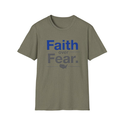 Faith Over Fear Unisex Softstyle T-Shirt | Inspirational Tee for Motivational Gifts, Everyday Wear, Faith, Courage, Positive Vibes - Psychonaut Swag
