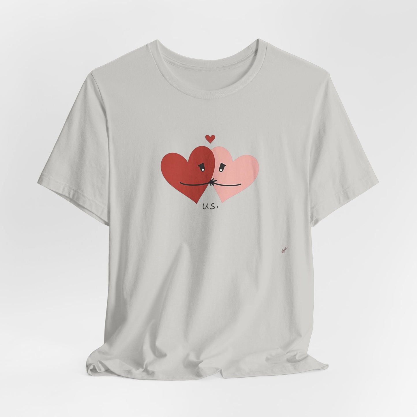 T-Shirt — Cute Kissing Hearts "Us" Valentine Tee