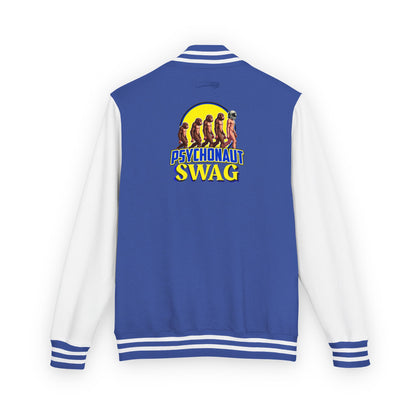 Psychonaut Swag, Small Biz, Vintage Unisex Heavyweight Letterman Jacket – Perfect for Team Spirit, Casual Outings, Gifts, College Events, Personalized Style