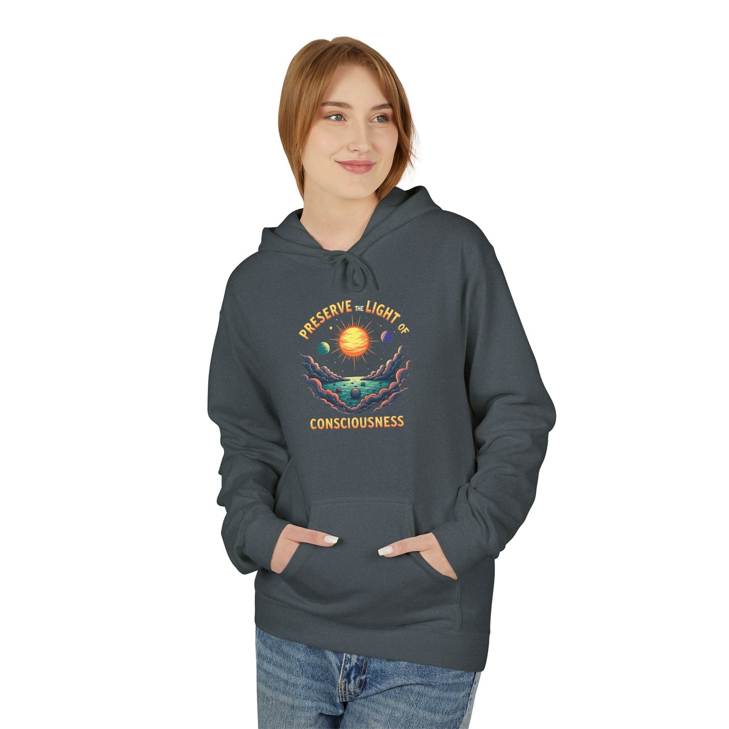 Consciousness Preservation Hoodie — "Preserve the Light of Consciousness" Graphic Hoodie