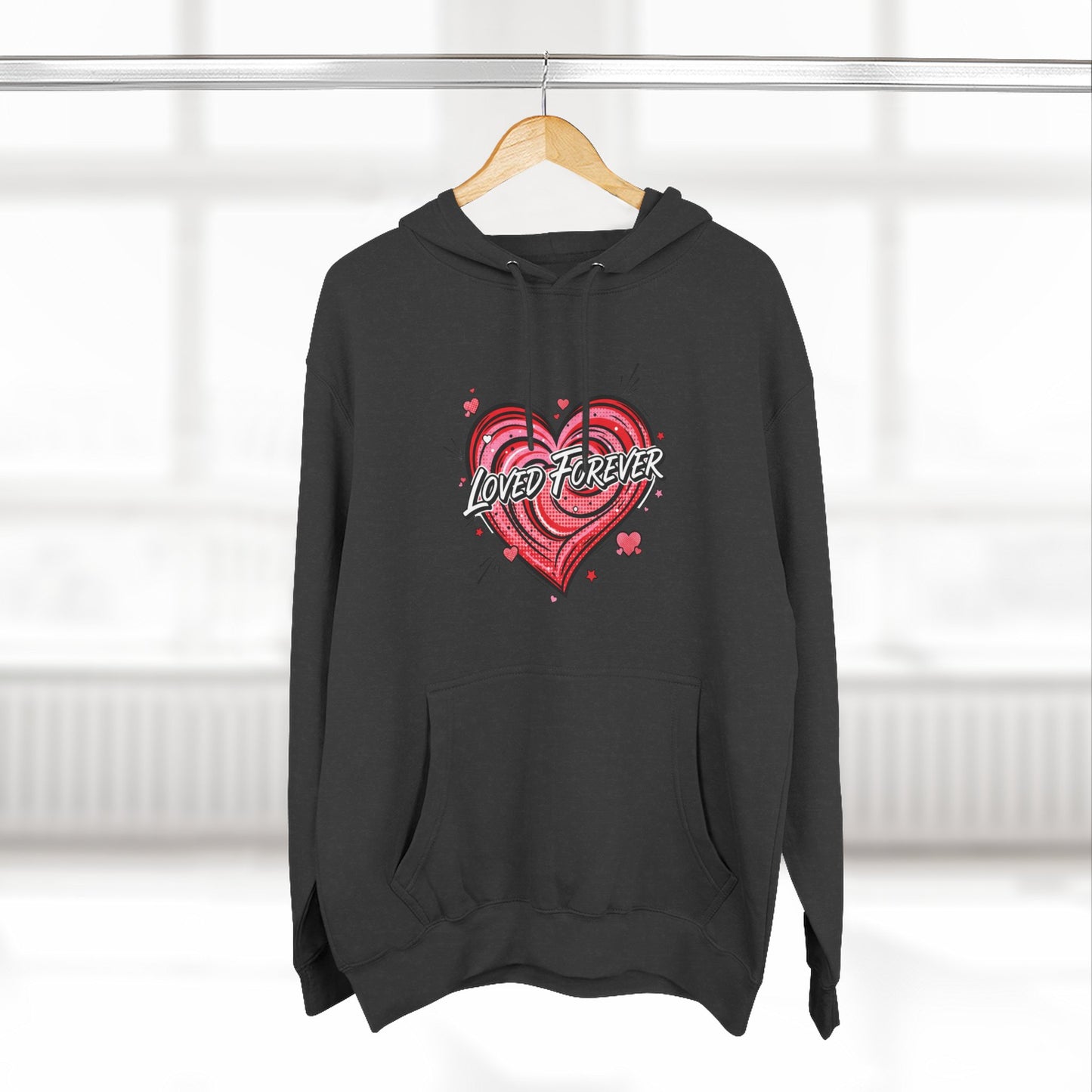 Love Forever Heart Hoodie — Vintage Tattoo Style Valentine's Sweatshirt