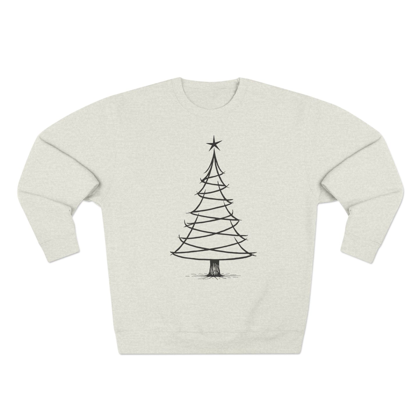 Minimal Sketch Christmas Tree Sweatshirt