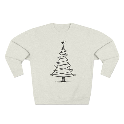 Minimal Sketch Christmas Tree Sweatshirt
