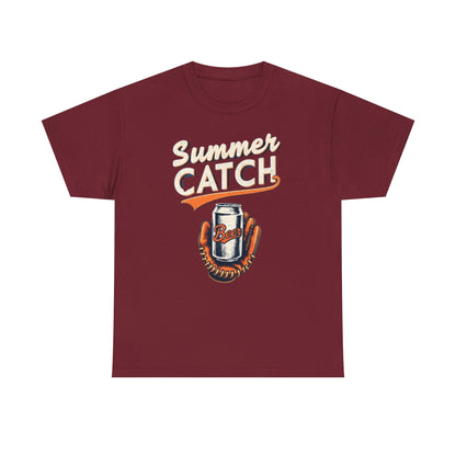 Summer Catch Tee, Casual Summer Shirt, Gift for Beer Lovers, Fun Graphic T-Shirt, Perfect for BBQs and Picnics - Psychonaut Swag