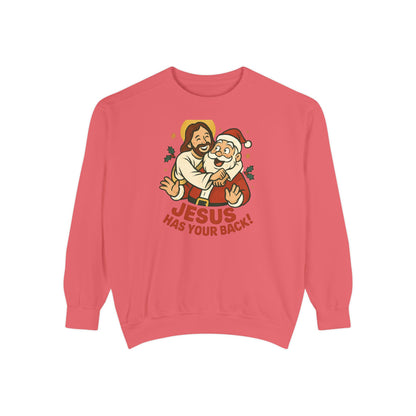 Christian Sweatshirt Jesus Santa Holidays Back Support