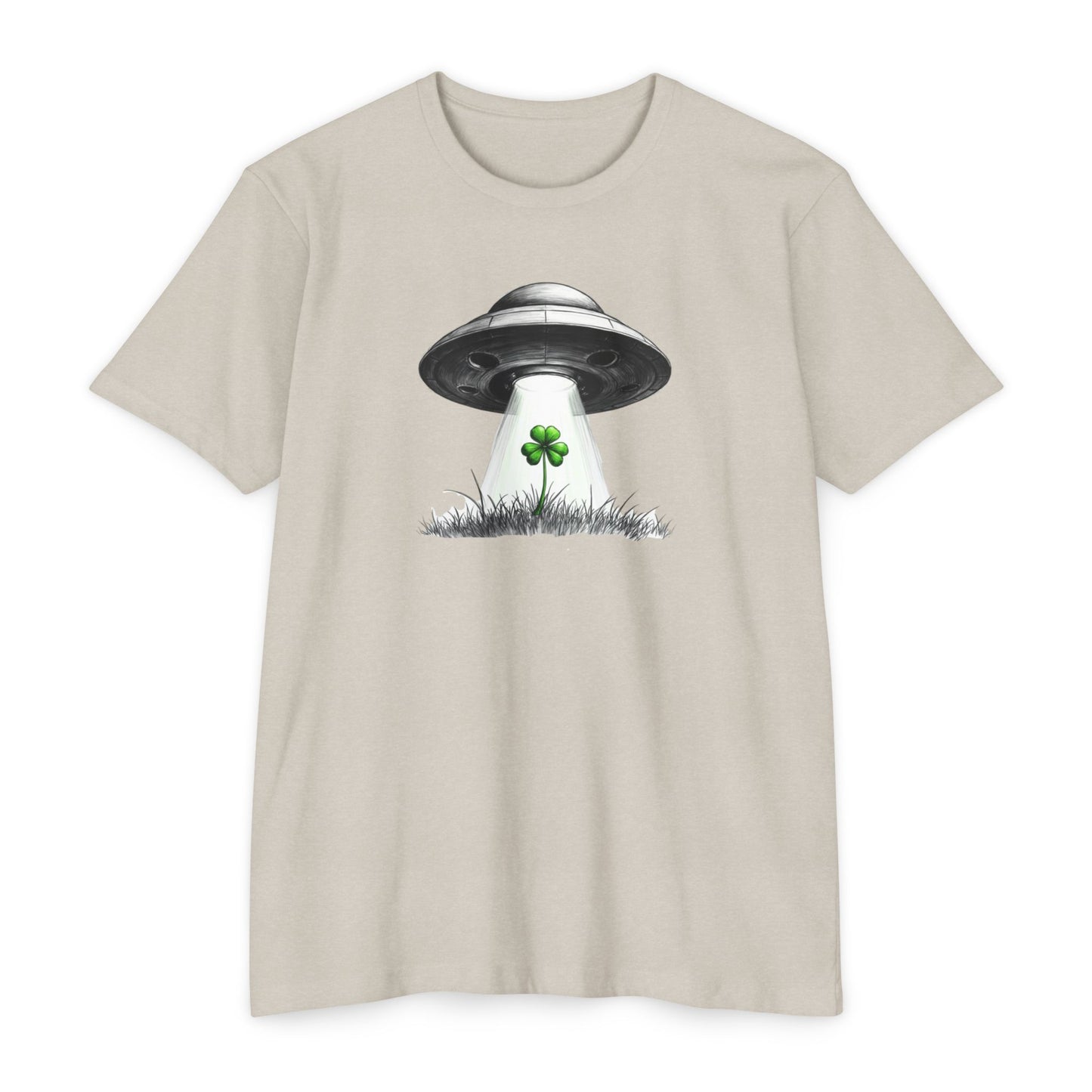 UFO Abduction Shamrock Tee — St. Patrick’s Day Alien Graphic T-Shirt