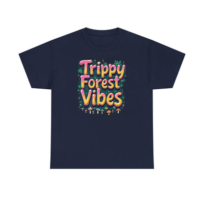 Trippy Forest Vibes Tee, Unisex Cotton T-Shirt, Bohemian Graphic Tee, Psychedelic Shirt, Nature Lover Gift, Festival Apparel - Psychonaut Swag