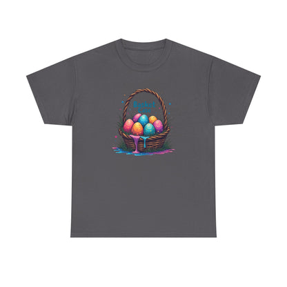 Basket Case, Easter Basket Tee — Colorful Painted Easter Eggs Graphic Shirt