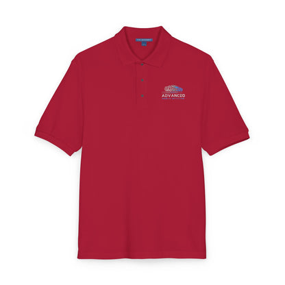 Advanced Mobile, Unisex Polo Shirt with Embroidery, Casual Wear, Gift for Dad, Customizable Shirt, Summer Wardrobe Essential