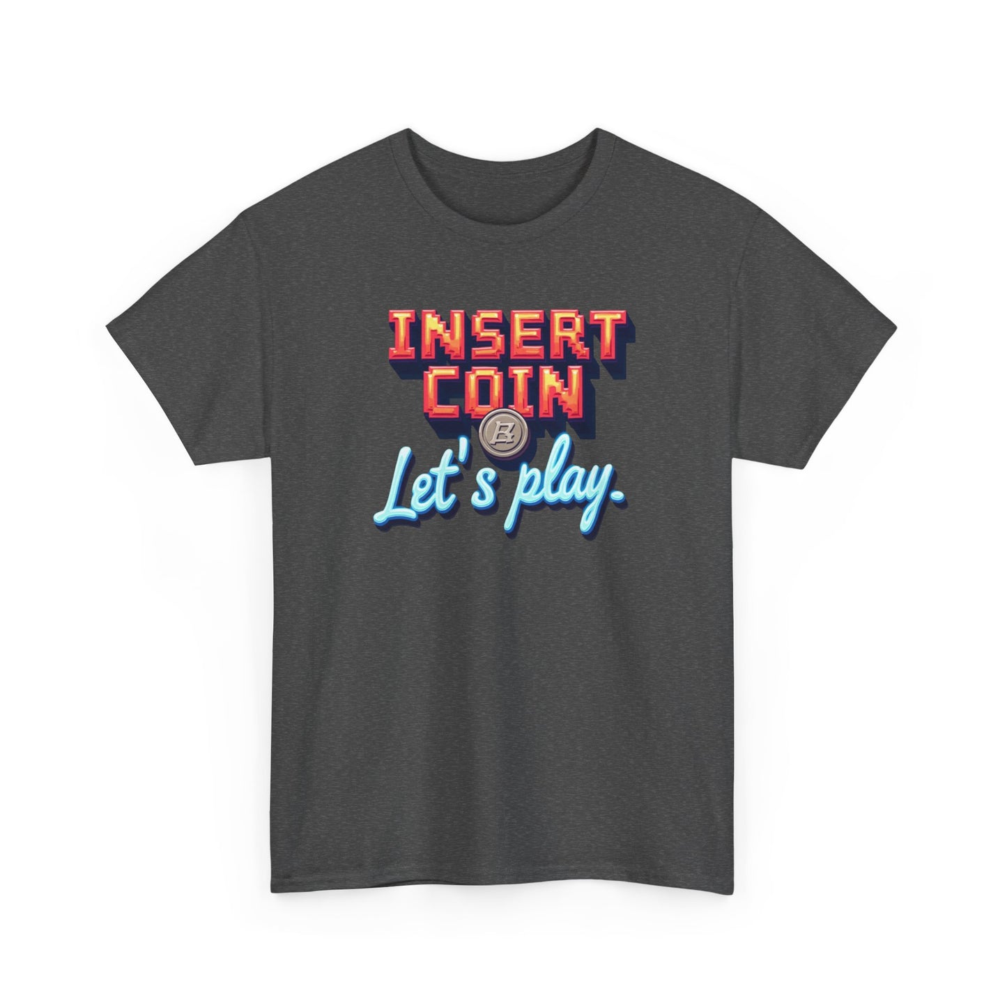 Insert Coin Tee, Let's Play Graphic Shirt, Retro Gamer T-Shirt, Unisex Cotton Tee, Gift for Game Lovers, Casual Wear