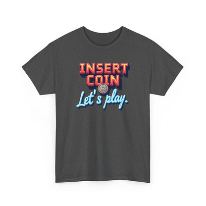 Insert Coin Tee, Let's Play Graphic Shirt, Retro Gamer T-Shirt, Unisex Cotton Tee, Gift for Game Lovers, Casual Wear