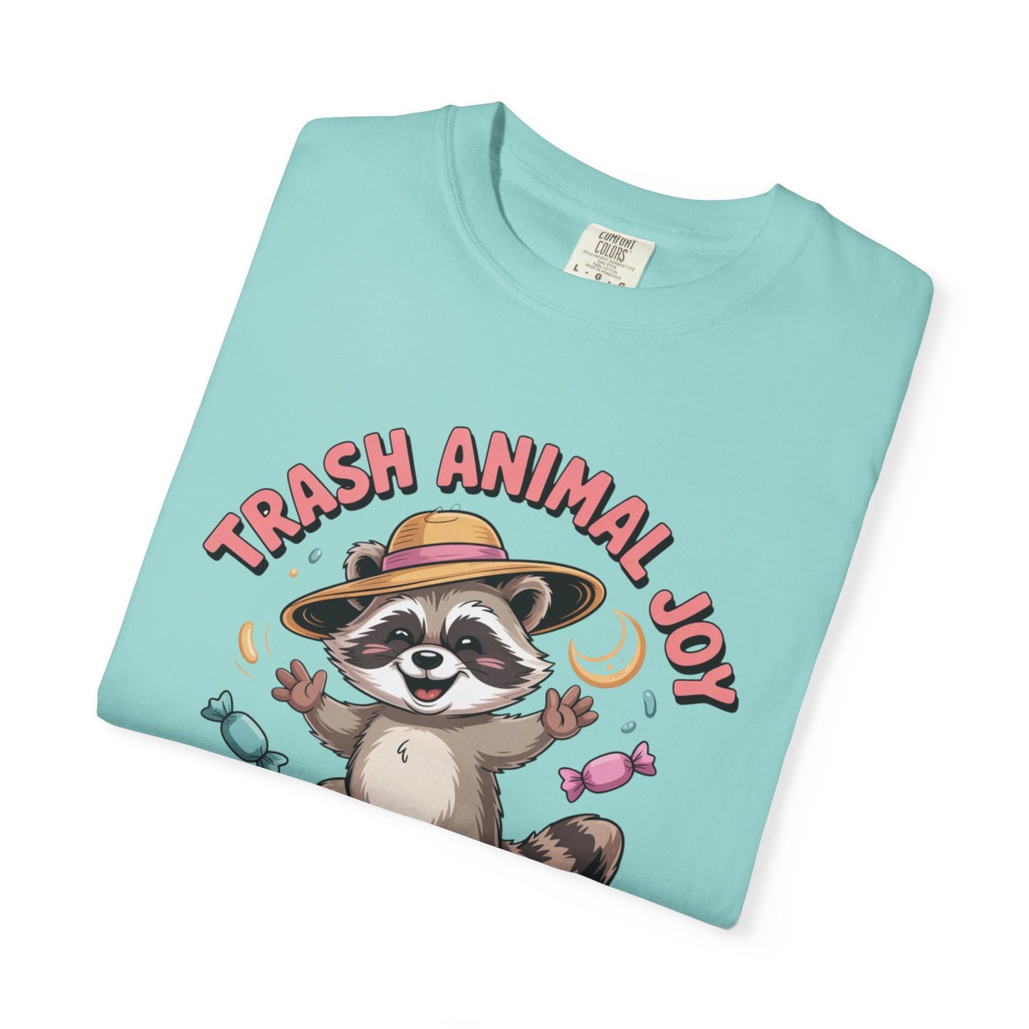 Trash Animal Joy Raccoon T-Shirt — Cute Candy-Loving Graphic Tee