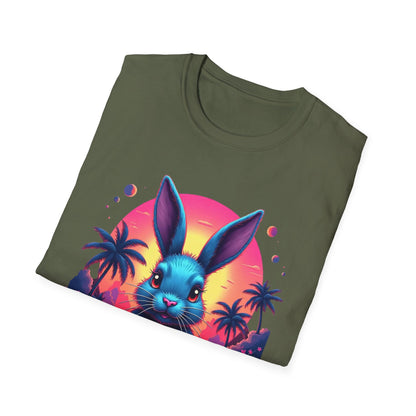 Easter Bunny Neon Sunset, unisex T-Shirt