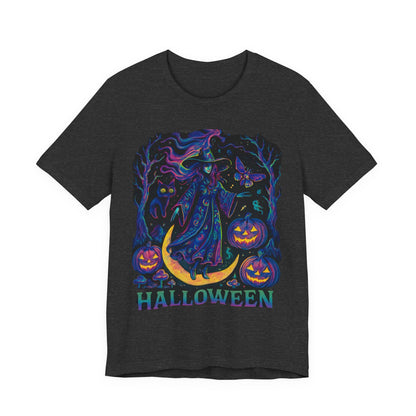 Halloween Witch Graphic Tee, Spooky T-Shirt, Unisex Short Sleeve Shirt, Halloween Costume, Pumpkin Shirt, Fall Festival Apparel