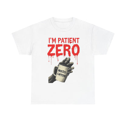 Patient Zero Unisex Heavy Cotton Tee, Horror T-Shirt, Halloween Apparel, Unique Graphic Tee, Casual Wear, Gift for Fans