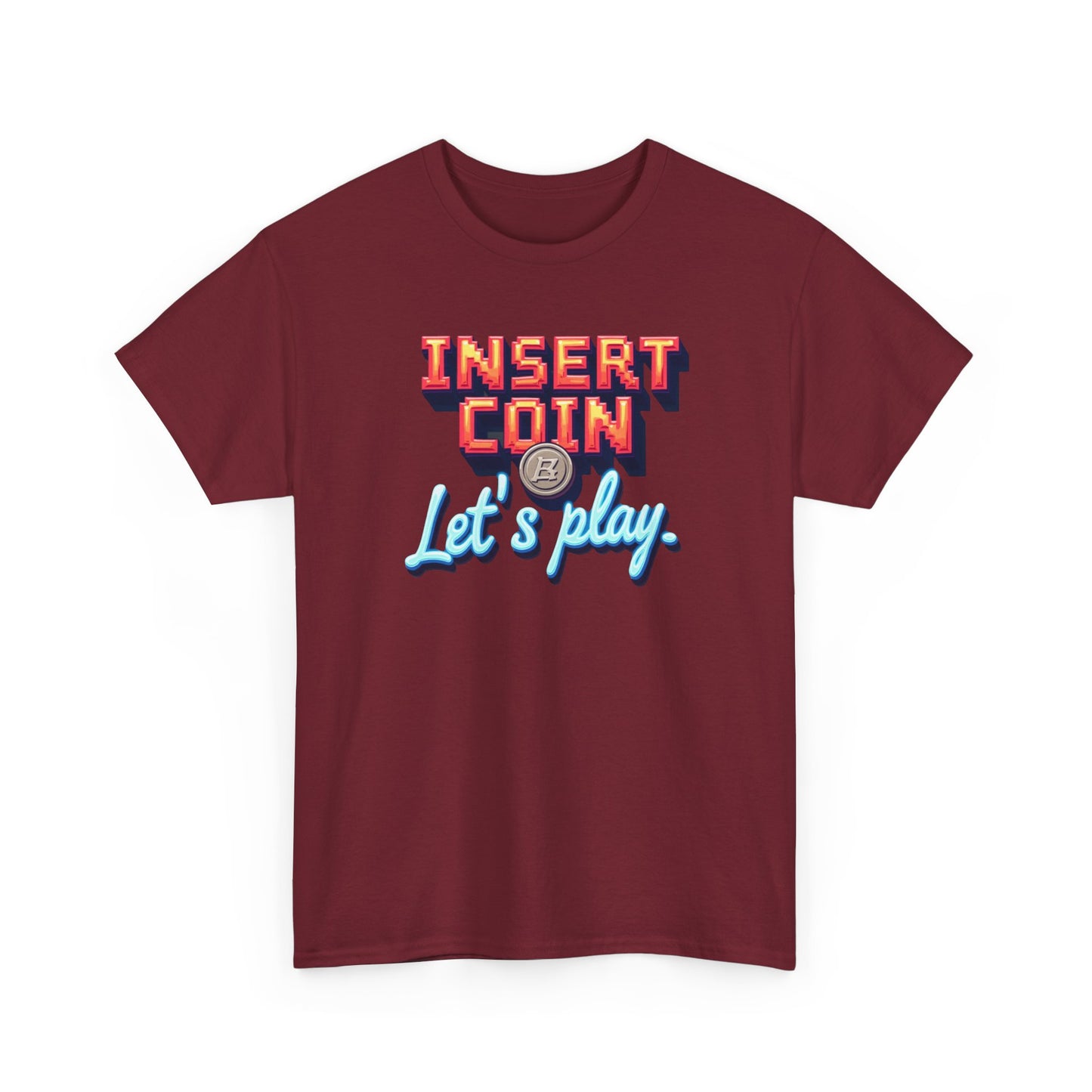 Insert Coin Tee, Let's Play Graphic Shirt, Retro Gamer T-Shirt, Unisex Cotton Tee, Gift for Game Lovers, Casual Wear