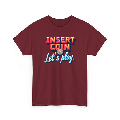 Insert Coin Tee, Let's Play Graphic Shirt, Retro Gamer T-Shirt, Unisex Cotton Tee, Gift for Game Lovers, Casual Wear