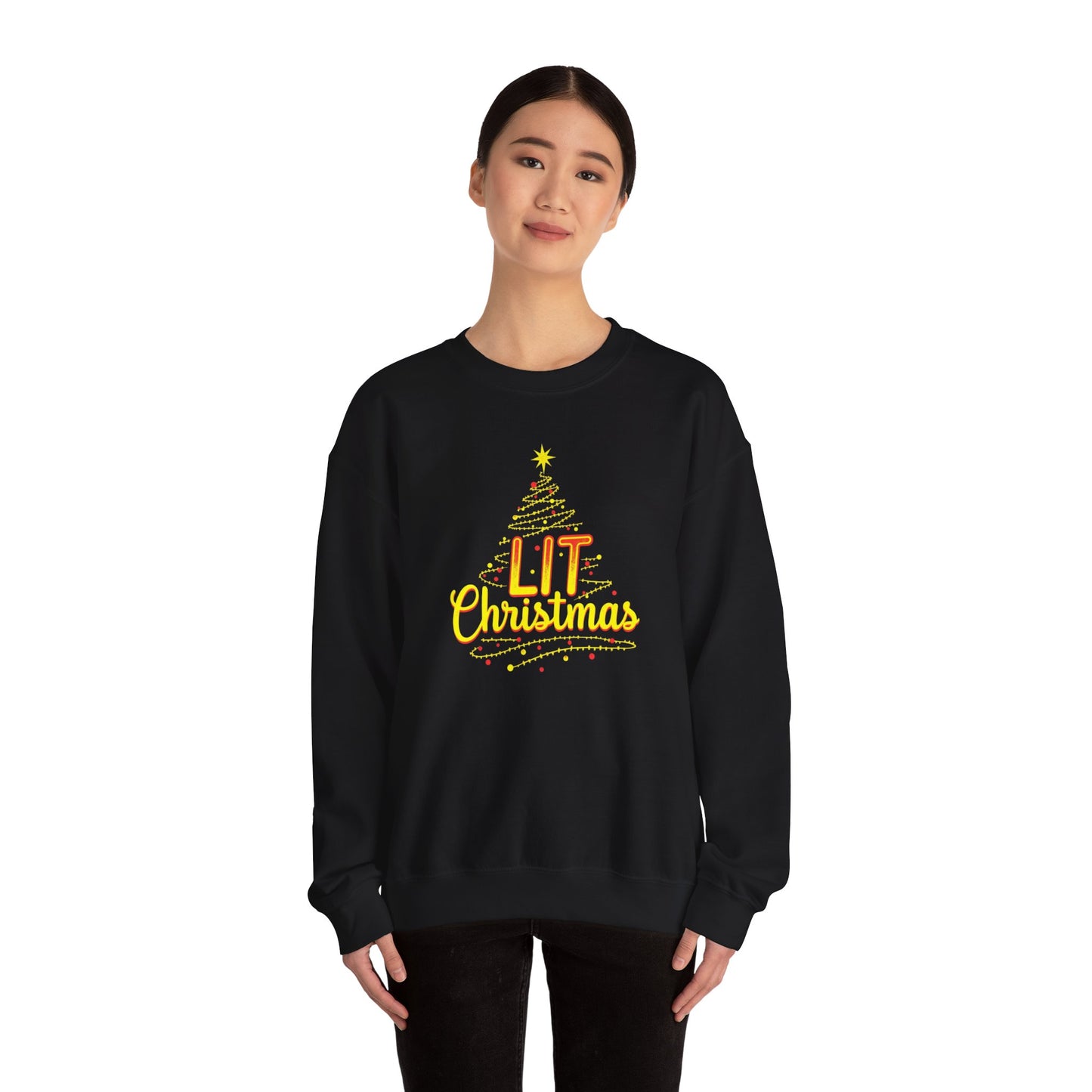Christmas Sweatshirt - "Lit Christmas" Festive Holiday Crewneck