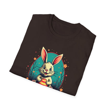 Easter Bunny Graphic T-Shirt – Cute Bunny Holding Easter Egg