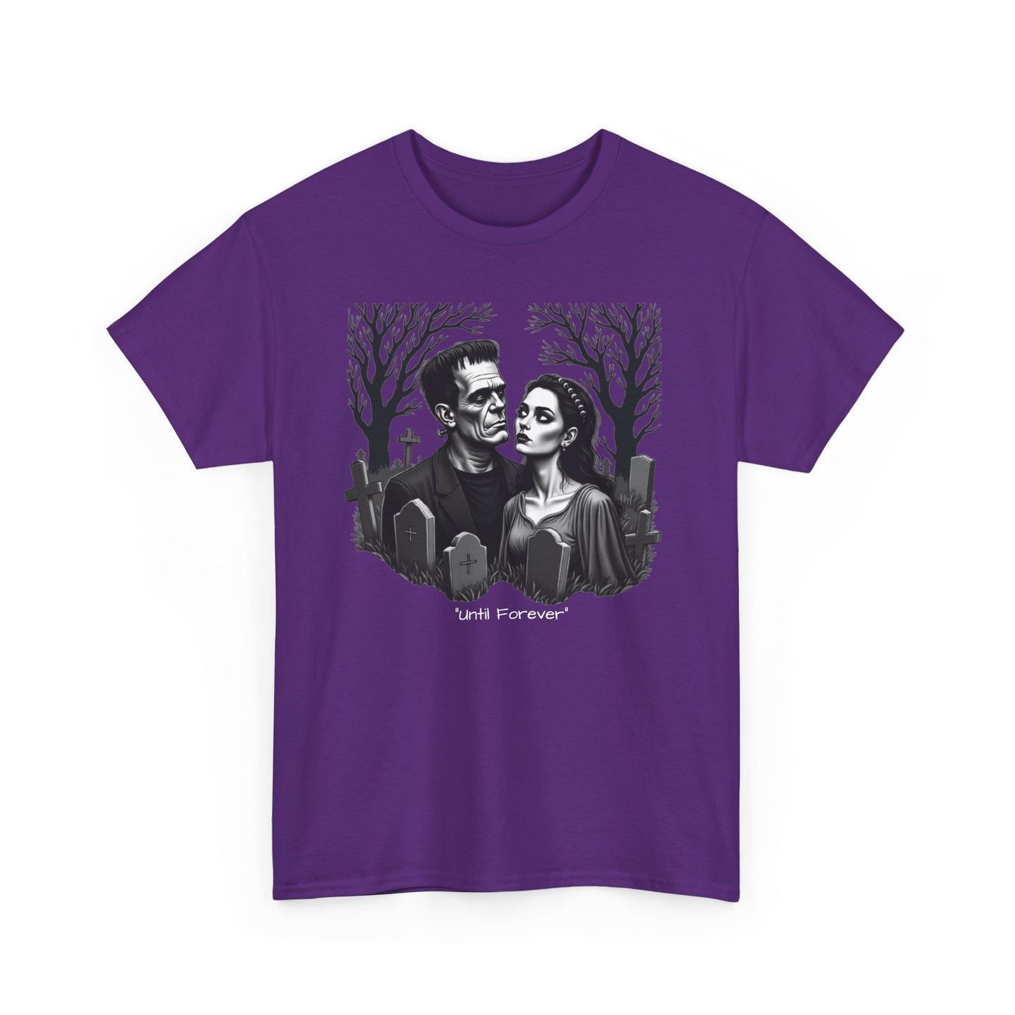 Gothic 'Until Forever' Couple Tee — Anniversary Season Graphic T-Shirt