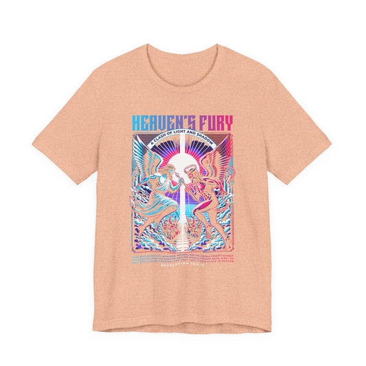 Heaven's Fury Graphic Tee — Neon Angel vs Demon Battle T-Shirt